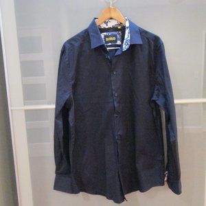 Suslo Couture Navy Button Down Shirt